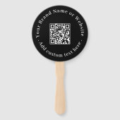 Zwarte QR | Modern Minimalistisch Rond Design Handwaaier (Achterkant)