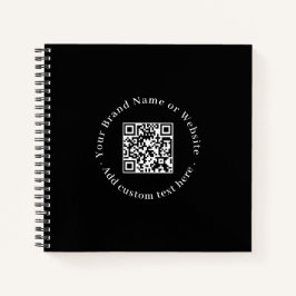 Zwarte QR | Moderne Minimalistische Zakelijke Stij Notitieboek