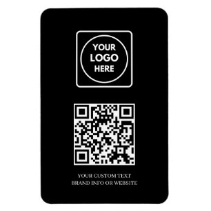 Zwarte QR   Professioneel Modern Zakelijk Logo Magneet