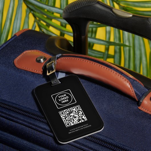 Zwarte QR | Professioneel Zakelijk Logo ID Bagagelabel (Voorkant Insitu 1)