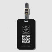 Zwarte QR | Professioneel Zakelijk Logo ID Bagagelabel (Voorkant (verticaal))