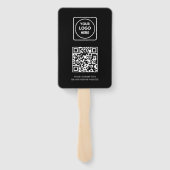 Zwarte QR | Professioneel zakelijk logo-ontwerp Handwaaier (Achterkant)