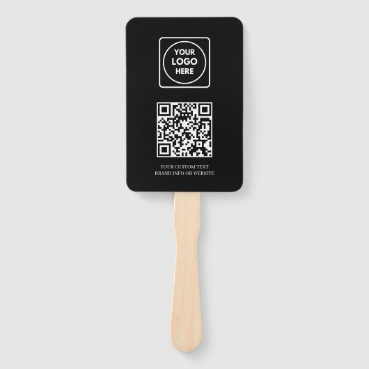 Zwarte QR | Professioneel zakelijk logo-ontwerp Handwaaier (Voorkant)