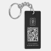 Zwarte QR | Professioneel zakelijk logoontwerp Sleutelhanger (Voorkant Links)