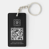 Zwarte QR | Professioneel zakelijk logoontwerp Sleutelhanger (achterkant)