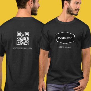 Zwarte QR Qode Douane en Promotiezaken Logo T-shirt