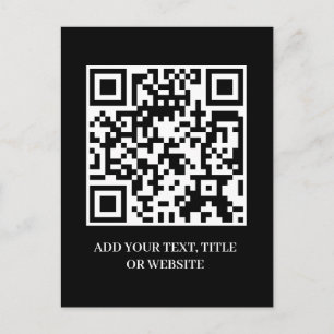 Zwarte QR Scan Me Zakelijke Website Link Briefkaart