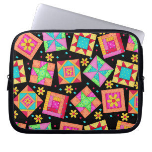 Zwarte, Quilt Art-laptophoes Laptop Sleeve