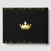Zwarte Quinceañera Crown Script Vet Echt Gouden Fo Gastenboek (Achterkant)