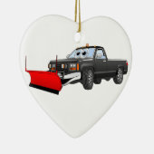 Zwarte R sneeuwschuiver pick-up Cartoon Keramisch Ornament (Rechts)