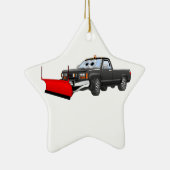 Zwarte R sneeuwschuiver pick-up Cartoon Keramisch Ornament (Rechts)