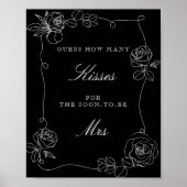 Zwarte raad hoeveel kusjes bruidsfeest spel Pos Poster (Voorkant)