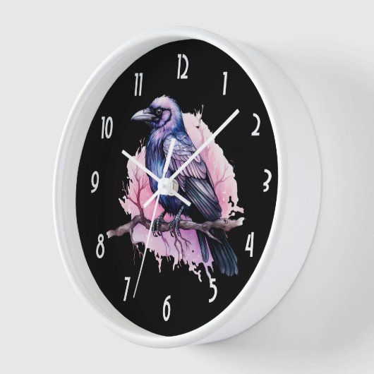 Zwarte raaf op een tak illustratie (Hoek)