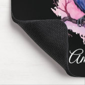 Zwarte raaf op een tak illustratie muismat (Hoek)