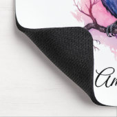 Zwarte raaf op een tak illustratie muismat (Hoek)