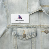 Zwarte raaf op een tak illustratie naamplaatje (In situ)