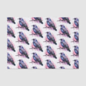 Zwarte raaf op een tak illustratiepatroon tissuepapier (Voorkant)