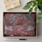 Zwarte Raaf Rode Bloem William Morris Geïnspireerd Tissuepapier (Geschenk)