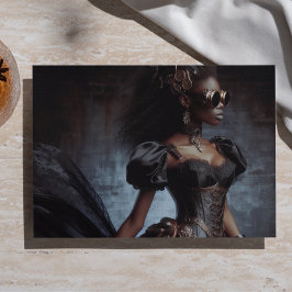 Zwarte Raaf Steampunk Antieke Victoriase Dame Tissuepapier