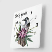 Zwarte Raaf Vierkante Klok (Hoek)