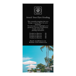 Zwarte Rack Card | Aangepaste moderne foto zakelij Reclamekaart