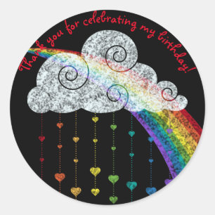 ZWARTE RAINBOW CLOUDS DANK U KINDEREN STICKER