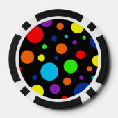 Zwarte Rainbow Spots Poker Chips (Achterkant)
