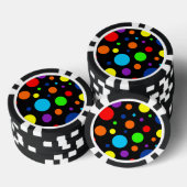 Zwarte Rainbow Spots Poker Chips (Opstapeling)