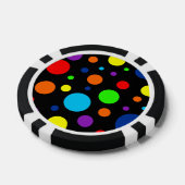 Zwarte Rainbow Spots Poker Chips (Enkel)