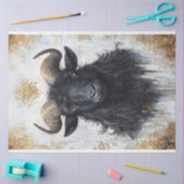 Zwarte Ram Geit Portret Decoupage Tissuepapier (Craft)