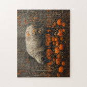 Zwarte Ram Herfst Pompoen Patch Decoupage Legpuzzel (Verticaal)