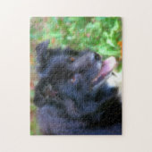 Zwarte rand Collie Dog Art Fotoschildering Legpuzzel (Verticaal)