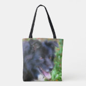 Zwarte rand Collie Dog Art Fotoschildering Tote Bag (Achterkant)