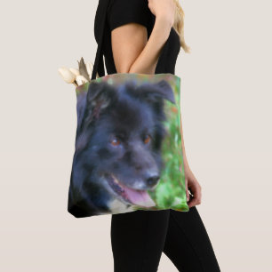 Zwarte rand Collie Dog Art Fotoschildering Tote Bag