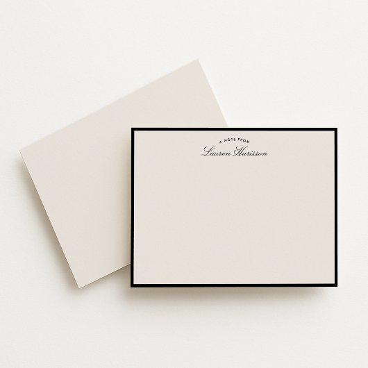 Zwarte rand Elegant Modern briefpapier Note Kaart