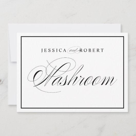 Zwarte rand Elegant Weddenschap Waskamer (Voorkant)