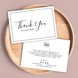 Zwarte rand en wit Voeg je Logo toe Dank je Bedankkaart