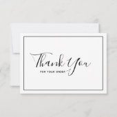Zwarte rand en wit Voeg je Logo toe Dank je Bedankkaart (Achterkant)