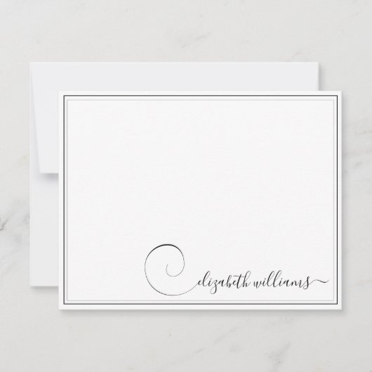 Zwarte-rand handgeschreven kalligrafie notitiekaartje (Voorkant)