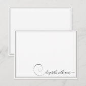 Zwarte-rand handgeschreven kalligrafie notitiekaartje (Voorkant / Achterkant)