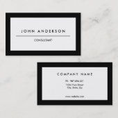 Zwarte rand, Klassiek, Eenvoudig, tweeledig Visitekaartje (Voorkant / Achterkant)