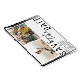 Zwarte rand overlay foto save the date bruiloft magneet (Rechterzijde)