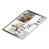 Zwarte rand overlay foto save the date bruiloft magneet (Linkerzijde)