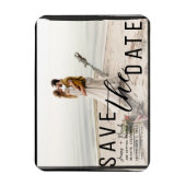 Zwarte rand overlay foto save the date bruiloft magneet (Verticaal)