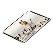 Zwarte rand overlay foto save the date bruiloft magneet (Linkerzijde)