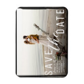 Zwarte rand overlay foto save the date bruiloft magneet (Verticaal)