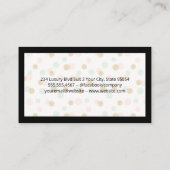 Zwarte rand | Polka Dot Glitter Pattern Visitekaartje (Achterkant)