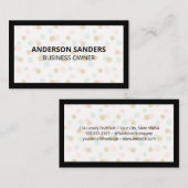 Zwarte rand | Polka Dot Glitter Pattern Visitekaartje (Voorkant / Achterkant)