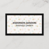 Zwarte rand | Polka Dot Glitter Pattern Visitekaartje (Voorkant)