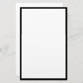 Zwarte rand Randen Solid White Achtergrond Briefpapier (Voorkant / Achterkant)